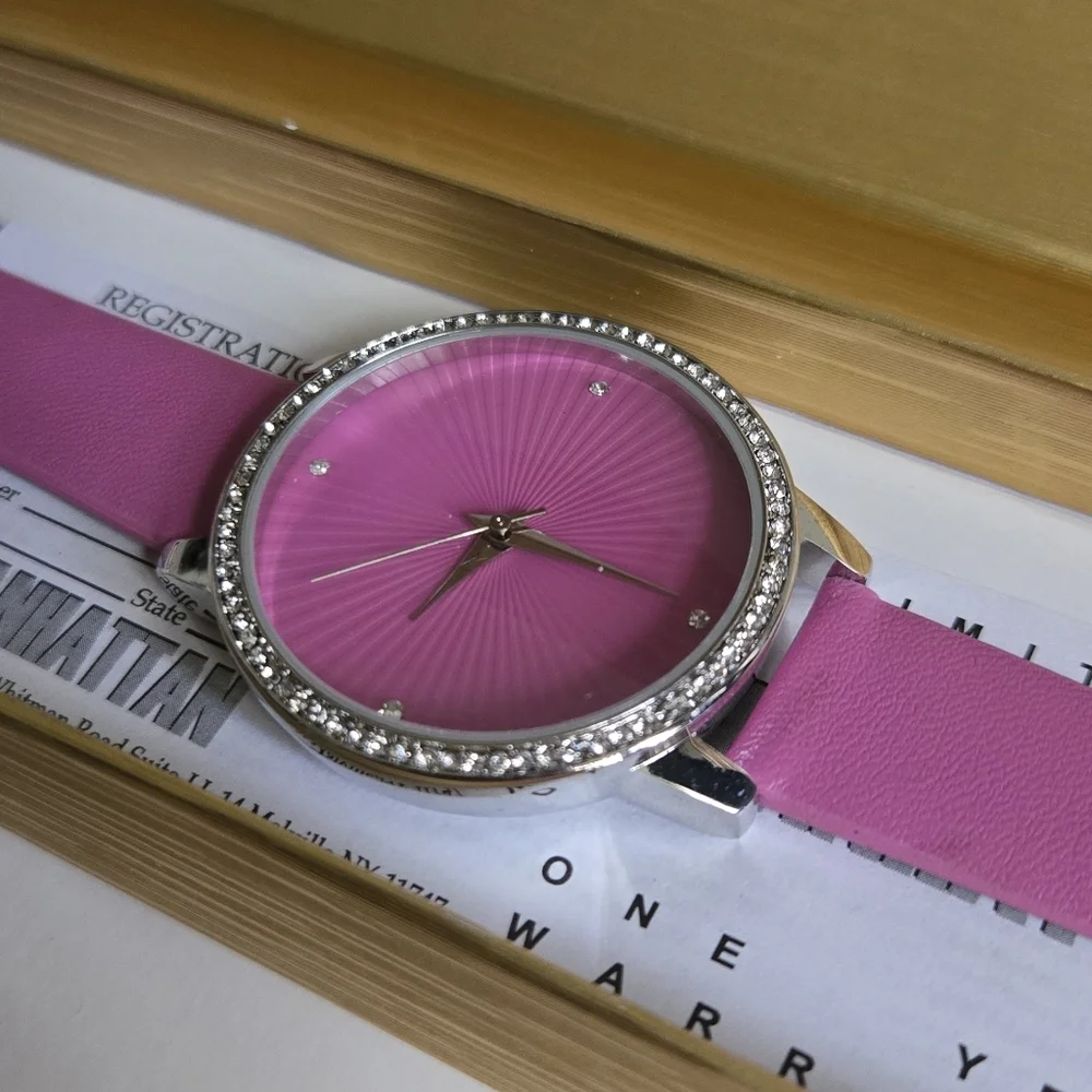 Groton Stainless Steel Watch with Pink Strap